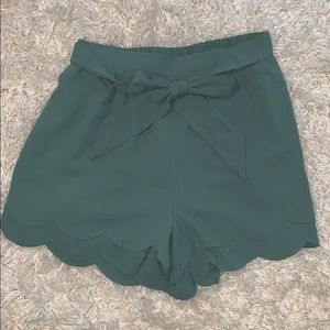 Scalloped tie shorts
